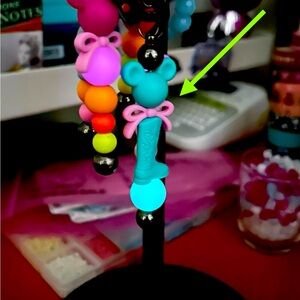 One Hand Crafted Silicone Beaded Keychain Bar